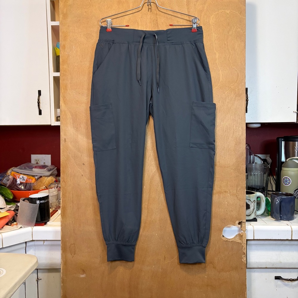 Med Couture Energy Cargo Jogger Scrubs Women M Pewter Grey Performance Uniform